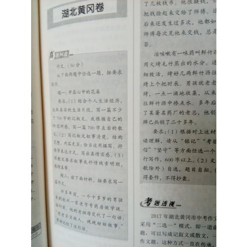2017-2018年度中考滿分作文特輯
