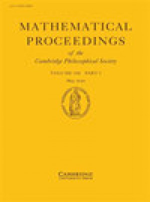 Mathematical Proceedings Of The Cambridge Philosophical Society